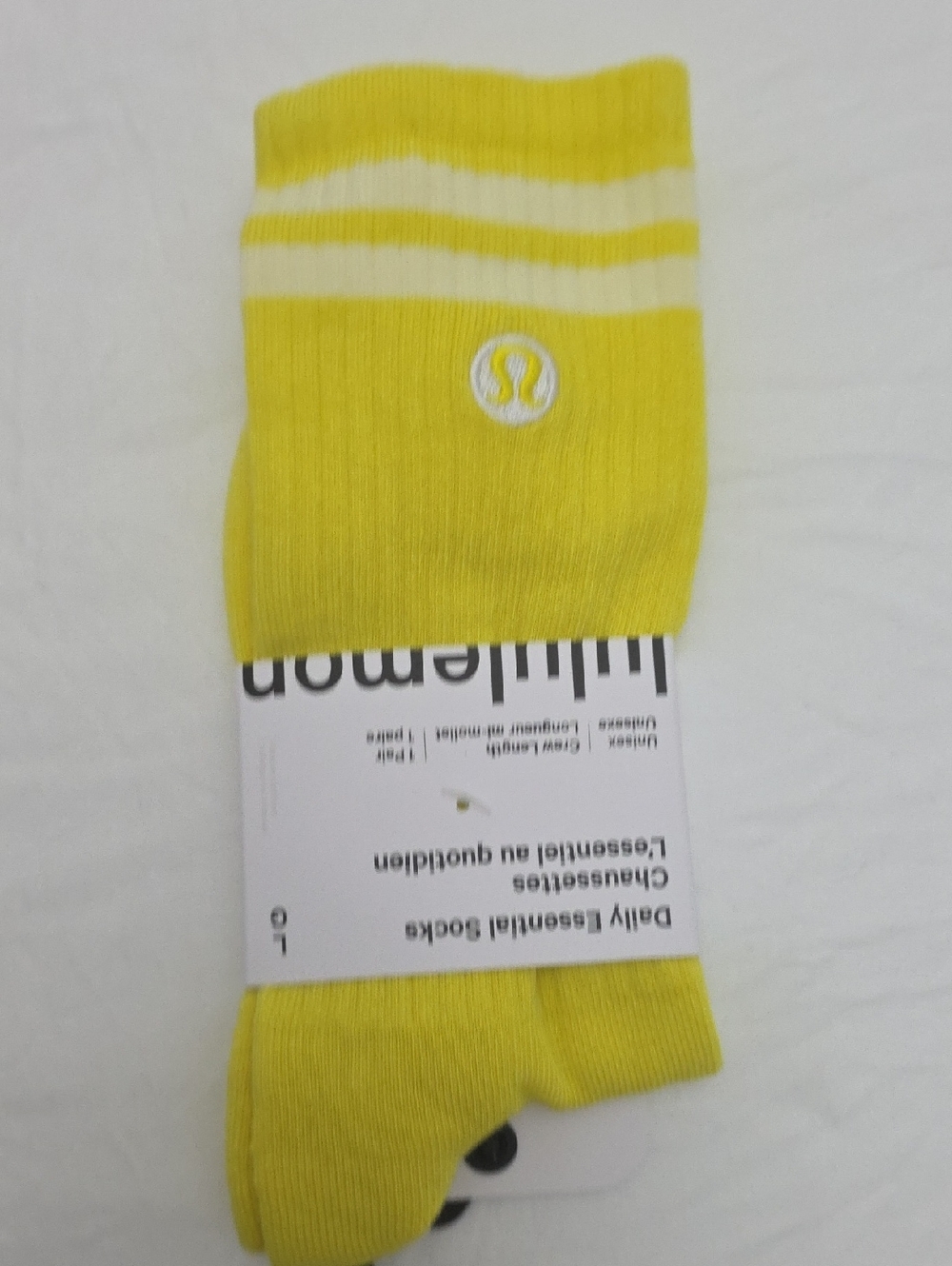 lululemon athletica Yellow & White Striped Men’s Casual Socks